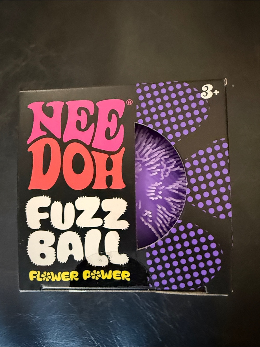 New Authentic Needoh Fuzz Ball Flower Power - Purple